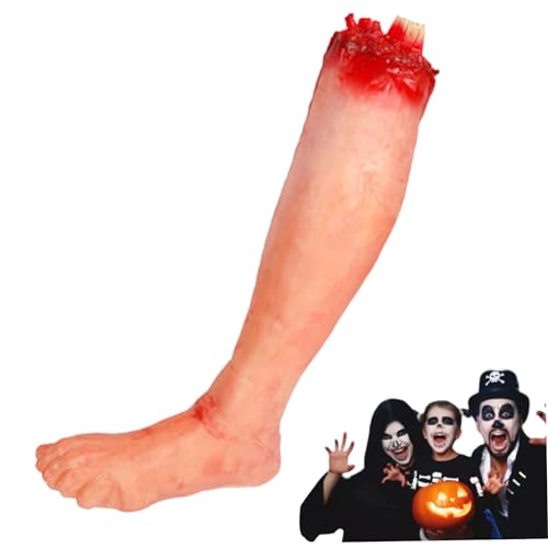 NIDONE Gefälschte handgetrennte Körper Teil Halloween Realistische gruselige Vinyl dekorative abgetrennte Bein Halloween -Requisitendekorationen für Spukhaus Party Trick, zufällige Seite von NIDONE