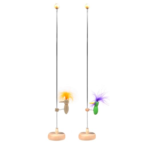 NIDONE Holzspeckerspielzeug 2pcs Single Woodpader Vogel auf Einer Stabstange mit Stabiler Basis, Vintage Crazy Hacking Bird Retro klassisch NIDONE Holzspeckerspielzeug 2pcs Single Woodpader Vogel auf Einer Stabstange mit Stabiler Basis, Vintage Crazy Hacking Bird Retro klassisch von NIDONE