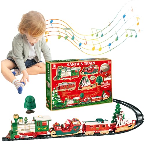 NIDONE Lektrischer Zug -Set Simuliertes Weihnachtszug Set Klassisches Kinderzug Set mit Gleisen einfach zu montieren Kinderzug Set für Geburtstag & Weihnachtsfest, Style 1, Mini -Zug -Set von NIDONE