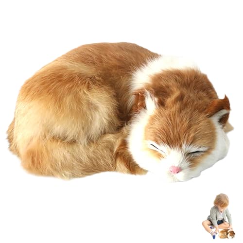 NIDONE Orange Katze ausgestopftes Tier, 8,3x6.7x2,4 Zoll realistische Stoffkatze, niedliche Orangenkatze Plüschspielzeug, falsche Katze für Kinder Geschenke Wohnungsdekoration von NIDONE