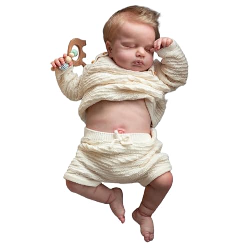 Reale Leben Babypuppen 19 -Zoll -Silikon -Babypuppen Realistische Räste, schlafende Babypuppe, waschbarer Neugeborenen und Mädchen mit Kleidung - perfekt für Kinderspielzeug, Junge, echte Babypuppen von NIDONE