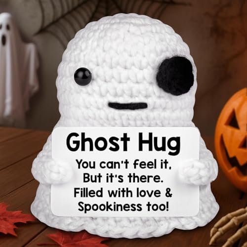 NIEBYI Emotional Crochet Ghost Hug, Ermutigungsgeschenk gefüllt mit Liebe & Gruseligkeit, positive Unterstützung Geschenk für Freunde, Ehemann, Ehefrau - Niedliches Halloween-Geburtstags- oder NIEBYI Emotional Crochet Ghost Hug, Ermutigungsgeschenk gefüllt mit Liebe & Gruseligkeit, positive Unterstützung Geschenk für Freunde, Ehemann, Ehefrau - Niedliches Halloween-Geburtstags- oder von NIEBYI