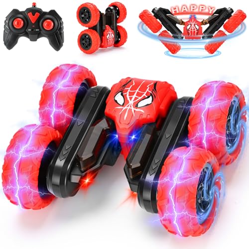 Ferngesteuertes Auto ab 3 4 5 6 7 8 Jahre,Spielzeug ab 3-8 Jahre Junge, 360° Flip Remote Control Car mit Lichtern,2,4 GHz All-Terrain RC Car,Weihnachten Geschenk Junge Mädchen 3 4 5 6 7 8 jahre von NIEBYI