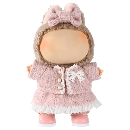 Puppenkleider-Set, 4-teilig, stilvolles Kawaii-Rosa-Outfit-Set mit 1 Oberteil, 1 Kleid, 1 Schleife, Haarspange, 1 Schuhe, luxuriöser modischer Rock mit Zubehör, geeignet für Plüschpuppenverkleidungen Puppenkleider-Set, 4-teilig, stilvolles Kawaii-Rosa-Outfit-Set mit 1 Oberteil, 1 Kleid, 1 Schleife, Haarspange, 1 Schuhe, luxuriöser modischer Rock mit Zubehör, geeignet für Plüschpuppenverkleidungen von NIEBYI