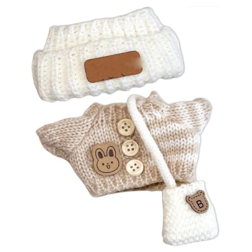 Puppenkleidung für 17 cm große Puppen, handgefertigt, gehäkelt, 3-teiliges Kleidungsset, hochwertiges modisches süßes Outfit für Puppenzubehör Puppenkleidung für 17 cm große Puppen, handgefertigt, gehäkelt, 3-teiliges Kleidungsset, hochwertiges modisches süßes Outfit für Puppenzubehör von NIEBYI