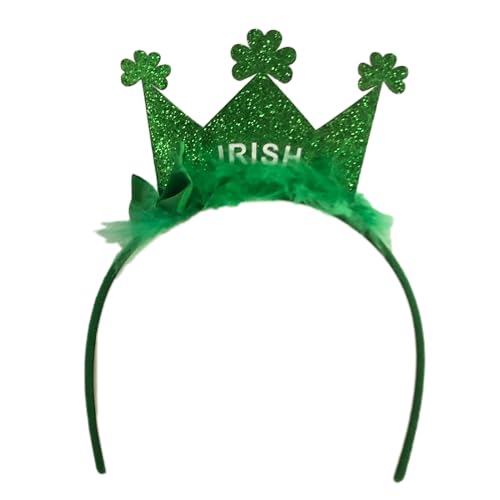 NIHUIFA Grünes Pailletten-Stirnband für StPatricks-Tag, dekorativ, irisch, festlich, Party-Zubehör, Haarschmuck von NIHUIFA