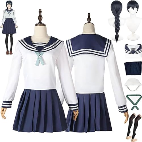 NIKKHO Weiß,XS, Anime Charakter Season 2 Riko Uniform,Anime Jujutsu-Kaisen Cosplay Uniform Jacke Hose Full Set Halloween Karneval Party Dress Up Anzug Kopfschmuck Perücke für Frauen Mädchen von NIKKHO