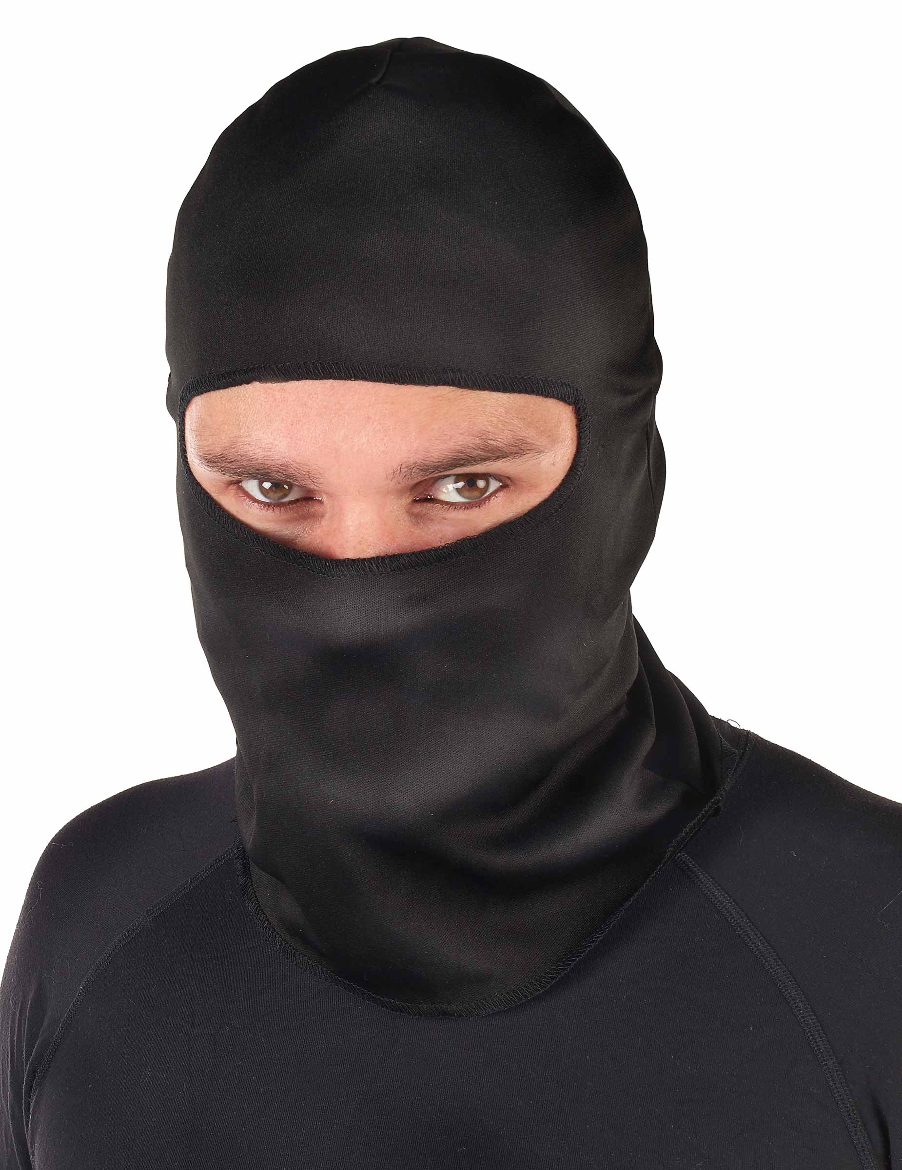 Erwachsenen-Strumpfmaske Ninja schwarz von KARNEVAL-MEGASTORE