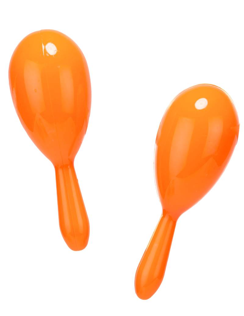 Maracas-Rasseln Partyrasseln orange 18cm von KARNEVAL-MEGASTORE