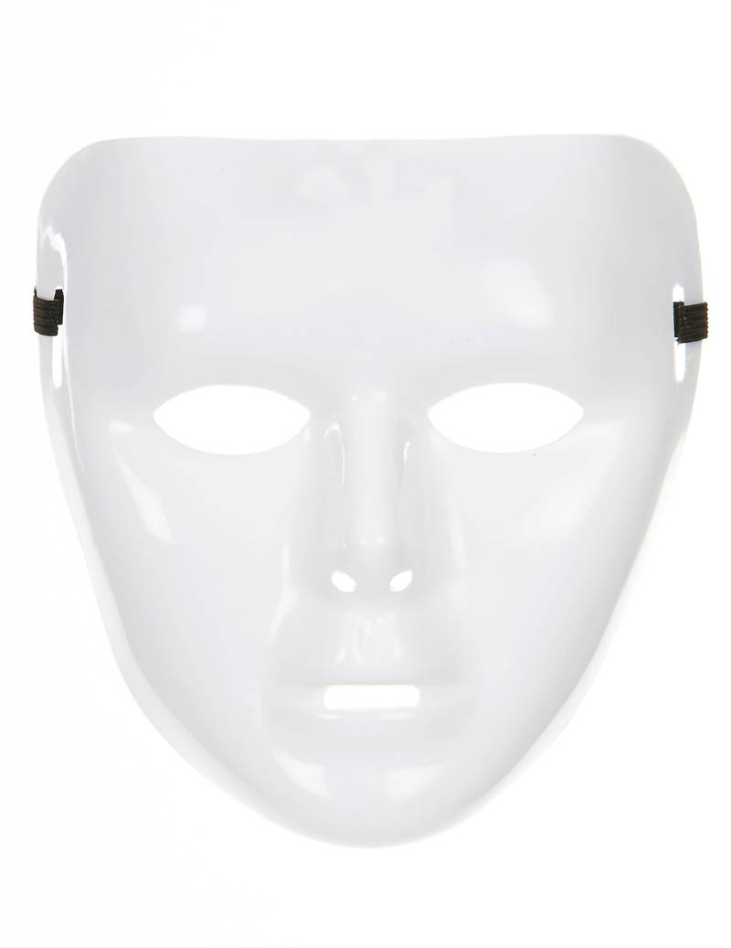 Phantom Karneval-Maske Anonymous weiss von KARNEVAL-MEGASTORE