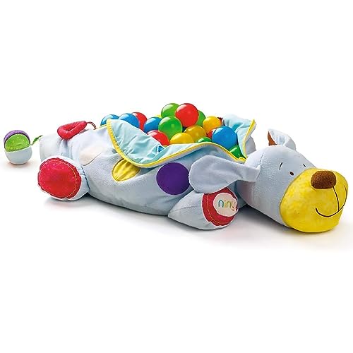 NINY Woodyland_1068700008 Woodyland 700008 Kuschelhund mit 60 Bällen, Bunt, Länge 124cm von NINY