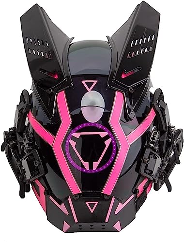 NINZER Halloween-Helm mit hellschwarzer Vollgesichts-Cosplay-Maske (Color : Pink, Size : One size-) von NINZER