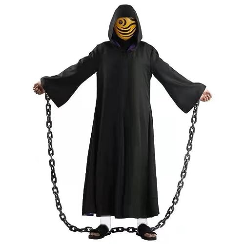 NIRANJAN Obito Kostüm für Erwachsene, Anime, Kostüm, Umhang mit Kapuze, Ninja-Kostüm, Cloak, Halloween, Cosplay, Karneval, Kostüm für Damen und Herren (XL) von NIRANJAN