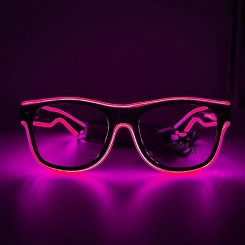 NIWWIN LED Brille, Cyberpunk LED Brille, flexibler Draht Neon Brille,Flashing LED Sonnenbrille Kostüme für Cosplay, Bar, Club, Partybrille, Geschenk, Party Gadgets, EDM, Halloween (5, Rosa) von NIWWIN