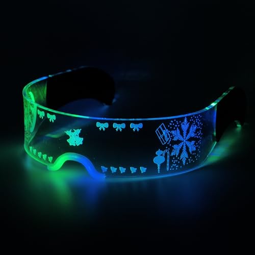 NIWWIN LED-Lichtgläser, futuristische leuchtende Eyewear, EL-Drahtgläser mit 7 Arten von Beleuchtungsmodi Neon elektronische Gläser, DJ-Zubehör, Karnevals-dekorative Requisiten, Partyversorgungen. von NIWWIN