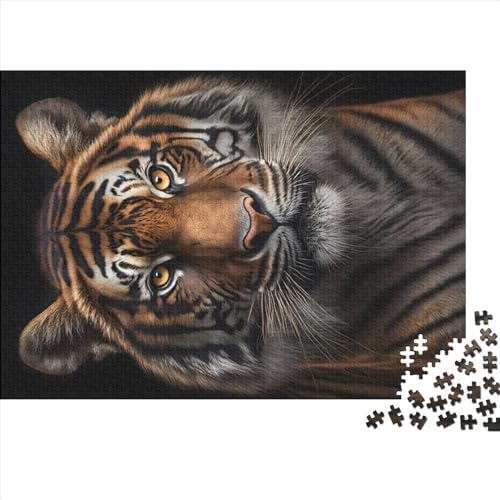 1000 Teile Puzzle Tiger Looks in My Eyes Puzzles für Erwachsene Holzbrettpuzzles Anspruchsvolles Spiel 1000 Teile (75 x 50 cm) von NIXCON