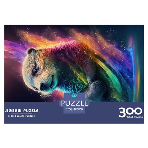 300-teiliges Puzzle für Erwachsene, Otter-Neon-Puzzle-Sets für Familien, Holzpuzzles, Gehirn-Herausforderungspuzzle, 300 Teile (40 x 28 cm) von NIXCON