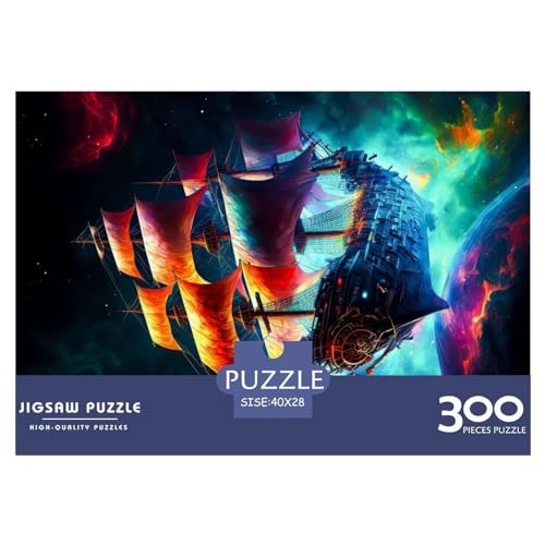 Buntes Piratenschiff-Puzzle, 300 Teile, für Erwachsene, Puzzle, Lernspiele, 300 Teile (40 x 28 cm) von NIXCON