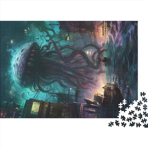 Kraken 1000-teiliges Puzzle für Erwachsene, kreatives rechteckiges Holzpuzzle, Geschenk für Freunde und Familie, 1000 Teile (75 x 50 cm) von NIXCON