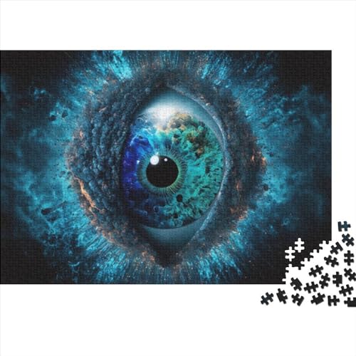 Kreative rechteckige Puzzles für Erwachsene, 500 Teile, Deep Ocean Eye, Holzpuzzle, praktisches Spiel, Familiendekoration, 500 Stück (52 x 38 cm) von NIXCON