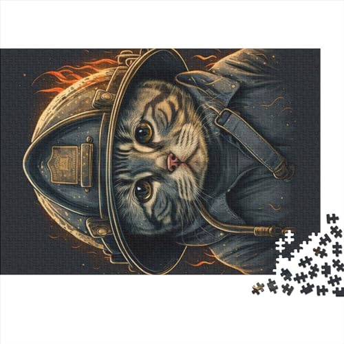 Puzzle 500 Teile für Erwachsene, Katze, Feuerwehrmann, Puzzle für Erwachsene, 500 Teile (52 x 38 cm) von NIXCON