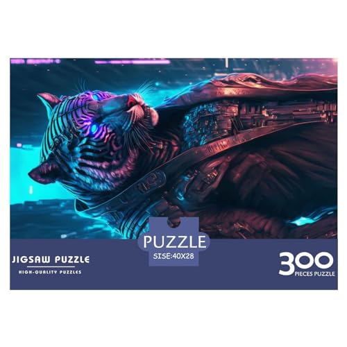 Puzzle für Erwachsene, 300 Teile, Tigermann-Puzzle, kreatives rechteckiges Puzzle, Dekomprimierungsspiel, 300 Teile (40 x 28 cm) von NIXCON