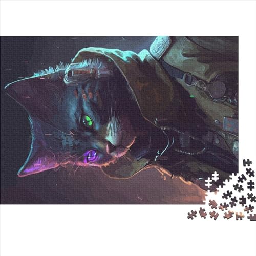 Puzzles für Erwachsene, 1000 Teile, Punk-Cat-Puzzles, herausforderndes Spiel, Denksportaufgaben, 1000 Teile (75 x 50 cm) von NIXCON