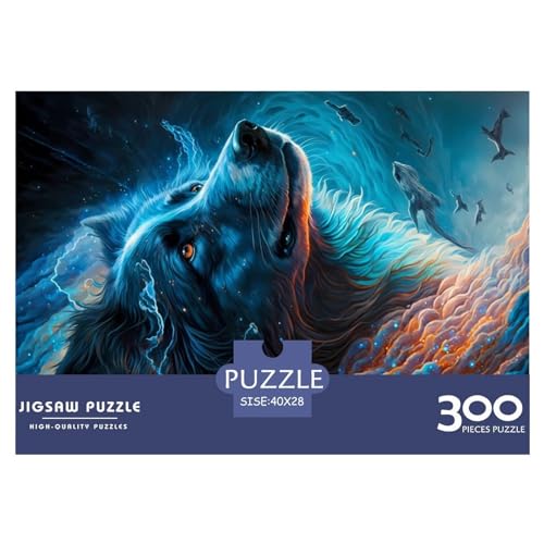 Puzzles für Erwachsene, 300 Teile, Border-Collie-Hund, Geschenk, Holzbrettpuzzles für Erwachsene, lustig, 300 Teile (40 x 28 cm) von NIXCON