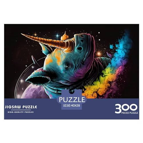 Puzzles für Erwachsene, 300 Teile, Nashorn, traumhaftes Geschenk, Holzbrettpuzzles für Erwachsene, lustig, 300 Teile (40 x 28 cm) von NIXCON