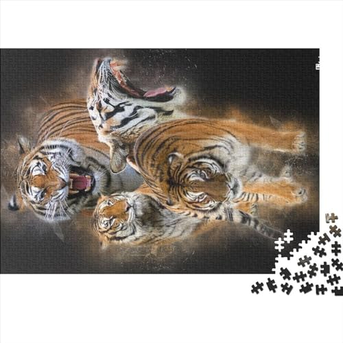 Tigers 1000-teiliges Puzzle für Erwachsene, kreatives rechteckiges Holzpuzzle, Geschenk für Freunde und Familie, 1000 Teile (75 x 50 cm) von NIXCON