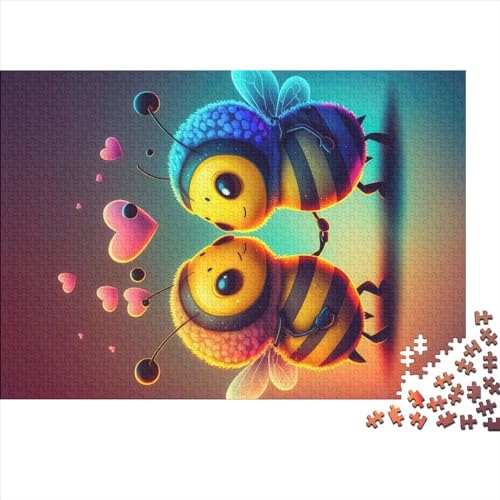 Tiny Love Bees-Puzzle, 1000 Teile, kreatives rechteckiges großes Familienpuzzlespiel, Kunstwerk für Erwachsene, 1000 Teile (75 x 50 cm) von NIXCON