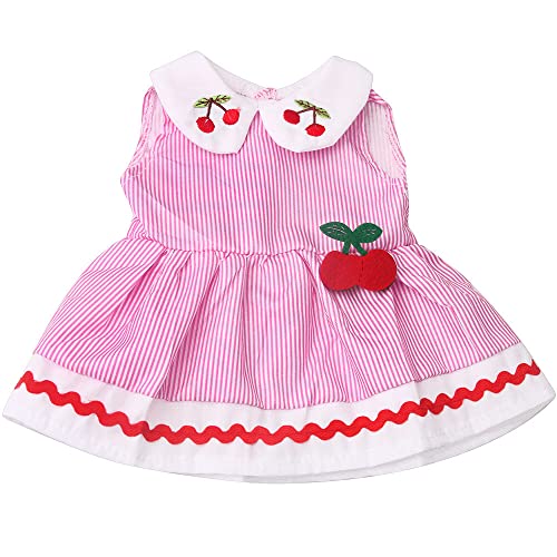 NIXNUT Puppenkleidung, Kleid, Streifenmuster, Sommerkleidung für 18-Zoll-American Girl-Puppe mit Kirschdekoration NIXNUT Puppenkleidung, Kleid, Streifenmuster, Sommerkleidung für 18-Zoll-American Girl-Puppe mit Kirschdekoration von NIXNUT