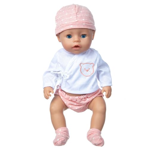NIXNUT Puppenkleidung, Schlafanzug, Bademantel, Shorts mit Mütze und Socken für 18-Zoll-American Girl-Puppe mit Bärenmuster NIXNUT Puppenkleidung, Schlafanzug, Bademantel, Shorts mit Mütze und Socken für 18-Zoll-American Girl-Puppe mit Bärenmuster von NIXNUT