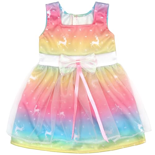 NIXNUT Puppenkleidung, langes Kleid mit Netzschleife, abgestufte Farbe für 18-Zoll-American Girl-Puppe NIXNUT Puppenkleidung, langes Kleid mit Netzschleife, abgestufte Farbe für 18-Zoll-American Girl-Puppe von NIXNUT