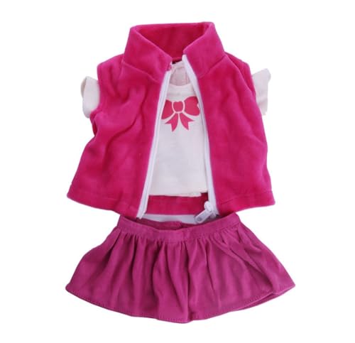 NIXNUT Puppenkleidung Winter Outfit Jacke Weste Top mit Bowknot Muster Rock für American Girl Doll 45,7 cm von NIXNUT