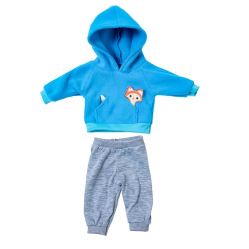 NIXNUT Puppenkleidung Wintersport-Outfit Plüsch Hoodie Sweatshirt Top Slacks Sporthose für American Girl Doll 45,7 cm mit Fuchsmuster von NIXNUT