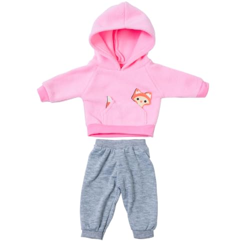 NIXNUT Puppenkleidung Wintersport-Outfit Plüsch Hoodie Sweatshirt Top Slacks Sporthose für American Girl Doll 45,7 cm mit Fuchsmuster von NIXNUT