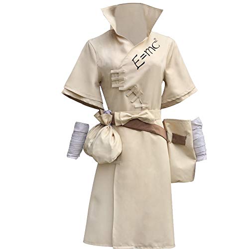 NIXU Anime Dr.STONE Ishigami Senku Kostüm Uniform (Aus Weiß, S-small) von NIXU