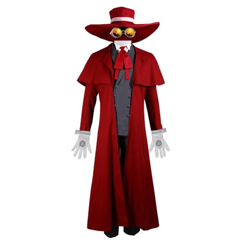 NIXU Anime HELLSING Alucard Cosplay Kostüm Uniform, Rot/Ausflug, einfarbig (Getaway Solids), M-middle von NIXU