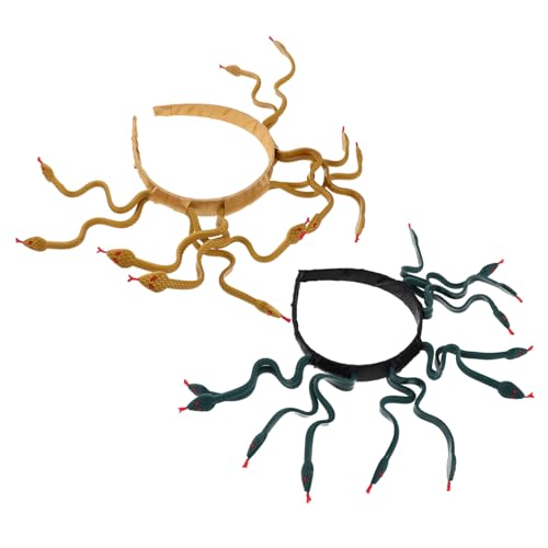 NIYANGLE 2 Stück Ägyptischer -Kopfschmuck Schlangen-Gothic-Haarschmuck Halloween-Tiara-Kopfschmuck Schlangenkopfkrone Schlangenhaarverschluss Ägyptische Königin Kopfstück Plastik NIYANGLE 2 Stück Ägyptischer -Kopfschmuck Schlangen-Gothic-Haarschmuck Halloween-Tiara-Kopfschmuck Schlangenkopfkrone Schlangenhaarverschluss Ägyptische Königin Kopfstück Plastik von NIYANGLE