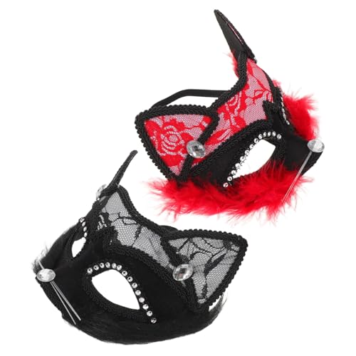 NIYANGLE 2 Stück Katze Gesichtsmaske Katzenmaske Für Erwachsene Kätzchenmaske Süße Katzengesichtsmaske Maskerade Maske Frauen Spitzenmasken Für Frauen Maskerade Maske Katze Polyester NIYANGLE 2 Stück Katze Gesichtsmaske Katzenmaske Für Erwachsene Kätzchenmaske Süße Katzengesichtsmaske Maskerade Maske Frauen Spitzenmasken Für Frauen Maskerade Maske Katze Polyester von NIYANGLE