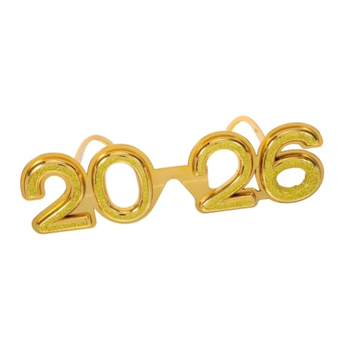NIYANGLE 2026 Brille Frohe Silvesterglasse Silvester -requisiten Neujahrsparty -brillen Frohes Neues Jahr Brille Aus Kunststoff Karnevalsbrille Spaßbrille Für Party Lustige Golden NIYANGLE 2026 Brille Frohe Silvesterglasse Silvester -requisiten Neujahrsparty -brillen Frohes Neues Jahr Brille Aus Kunststoff Karnevalsbrille Spaßbrille Für Party Lustige Golden von NIYANGLE