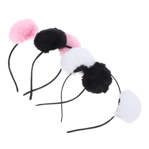 NIYANGLE 3 Stück Teiliges Plüsch Bärenohren Haarreife mit Pompons Weiche Kostüm accessoires für Halloween Cosplay und Festliche Partys in Schwarz Weiß und Rosa NIYANGLE 3 Stück Teiliges Plüsch Bärenohren Haarreife mit Pompons Weiche Kostüm accessoires für Halloween Cosplay und Festliche Partys in Schwarz Weiß und Rosa von NIYANGLE