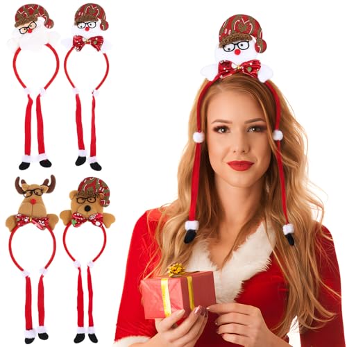NIYANGLE 4 Stück Festliche Haarbänder für Die Feiertage: Weihnachts-haarschmuck mit Weihnachtsmann, Bär, Schneemann Und Rentier für Partydekorationen Und Familienfeiern NIYANGLE 4 Stück Festliche Haarbänder für Die Feiertage: Weihnachts-haarschmuck mit Weihnachtsmann, Bär, Schneemann Und Rentier für Partydekorationen Und Familienfeiern von NIYANGLE