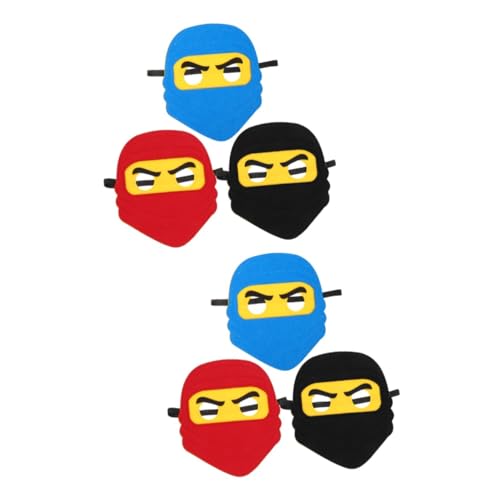 NIYANGLE 6 Stück Teiliges Ninja Filzmasken mit Elastischem Band Cartoon Stil Piraten Augenklappe in Rot Blau Schwarz für Fasching Party Cosplay Langlebig und Angenehm Passend NIYANGLE 6 Stück Teiliges Ninja Filzmasken mit Elastischem Band Cartoon Stil Piraten Augenklappe in Rot Blau Schwarz für Fasching Party Cosplay Langlebig und Angenehm Passend von NIYANGLE