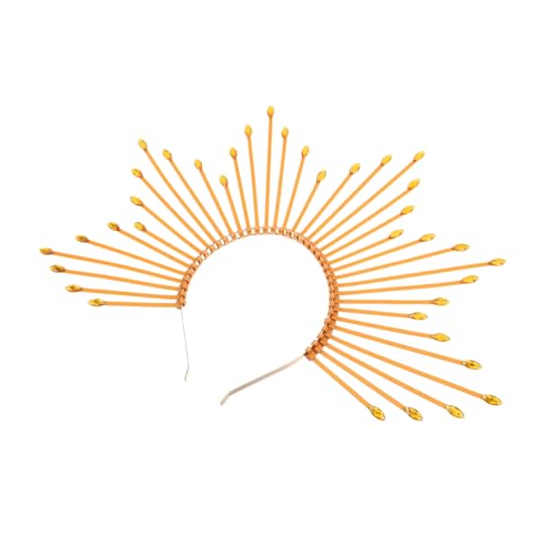 NIYANGLE Göttin Sunburst Stirnband Goldener Spike Kopfschmuck für Frauen Vielseitiges Halloween Kostüm Cosplay Festival Haarreif Elegant Komfortabel Verstellbar NIYANGLE Göttin Sunburst Stirnband Goldener Spike Kopfschmuck für Frauen Vielseitiges Halloween Kostüm Cosplay Festival Haarreif Elegant Komfortabel Verstellbar von NIYANGLE