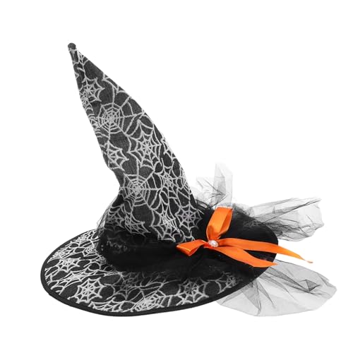 NIYANGLE Halloween Hexenhut Damen mit Spinnennetz Mesh Leichter Zaubererhut mit Schleife Bequemes Cosplay Zubehör für Party Karneval Masquerade und Hexenkostüm NIYANGLE Halloween Hexenhut Damen mit Spinnennetz Mesh Leichter Zaubererhut mit Schleife Bequemes Cosplay Zubehör für Party Karneval Masquerade und Hexenkostüm von NIYANGLE