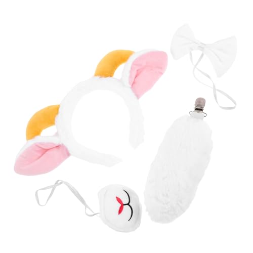 NIYANGLE Plüsch Schaf Kostüm mit Kopfband Fliege und Nase Cartoon Schaf Ohren Haarreif für Erwachsene Weicher Leichter Tierohren Haarreifen für Halloween und Bauernhofparty NIYANGLE Plüsch Schaf Kostüm mit Kopfband Fliege und Nase Cartoon Schaf Ohren Haarreif für Erwachsene Weicher Leichter Tierohren Haarreifen für Halloween und Bauernhofparty von NIYANGLE