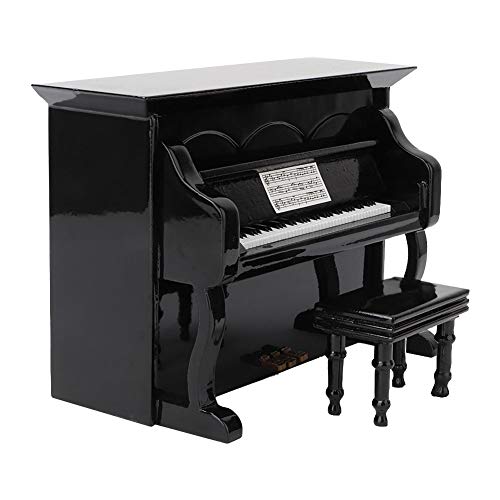 Miniatur-Holzklavier mit Musikmodell, Heimdekoration, Ornament für den Schreibtisch, Schwarz, mit Geschenkbox von NIZUUONE