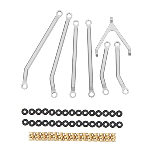 NIZUUONE Gestänge-Spurstangensatz, Gestänge-Zugstange, Spurstange aus Aluminiumlegierung, A-Typ-Halterung, Gummiringe, Aluminiumlegierung, RC-Zugstangen, Rostfrei und Langlebig, von NIZUUONE